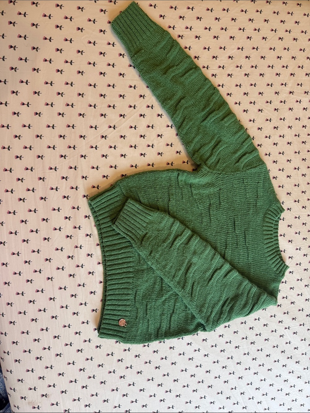 Green Crewneck Knit Sweater